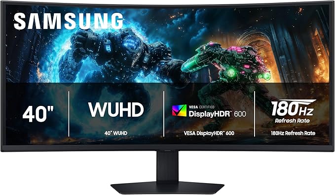 Samsung 40” Odyssey G7 (G75F) WUHD Resolution 180Hz Curved Gaming Monitor 1ms Response Time (GtG) VESA DisplayHDR™ 600 AMD FreeSync™ Premium Pro LS40FG75DENXZA 2025