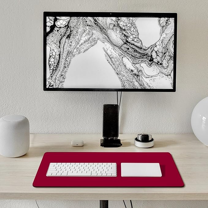 Desk Pad Large Mouse Pads Solid Dark Red Desk Mat for Computer Laptop &amp Gaming Desk Mousepad Writing Mat for GamerOffice &amp Home 16 x 30inch