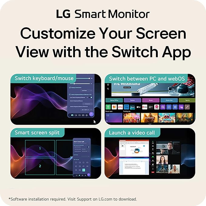 LG 27U730SA-W 27-Inch Smart 4K UHD (3840 x 2160) IPS Computer Monitor HDR10 Built-in Speaker Screen Share Bluetooth Remote Control HDMI USB Type-C PD 65W Tilt/Height/Swivel/Pivot Stand White