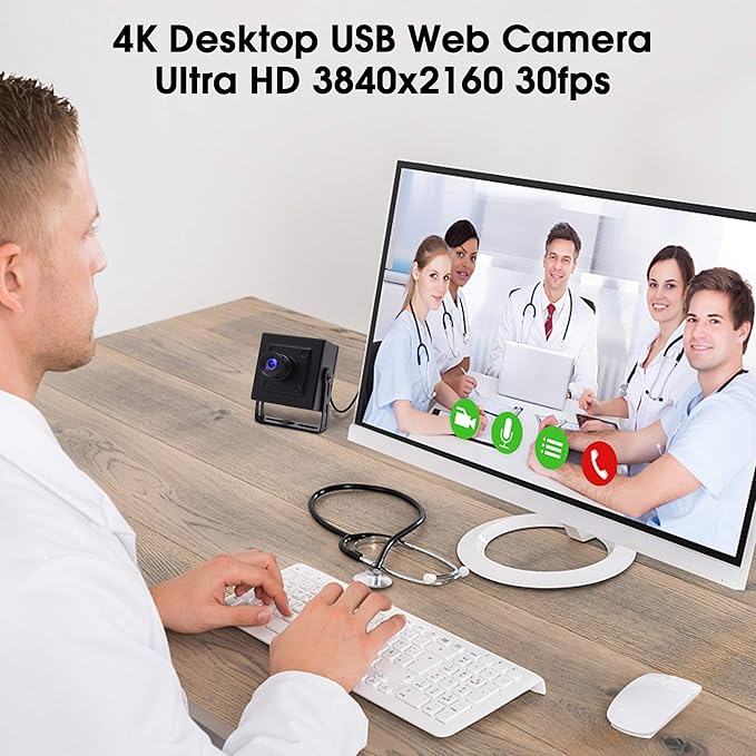 SVPRO 4K Web Camera for ComputersSuper High Definition Desktop Webcam Cam with Sony IMX317 Sensor3.6mm Lens Wide Angle Compact Portable USB Webcam UVC Compliant for PC Mac Laptop Tablet