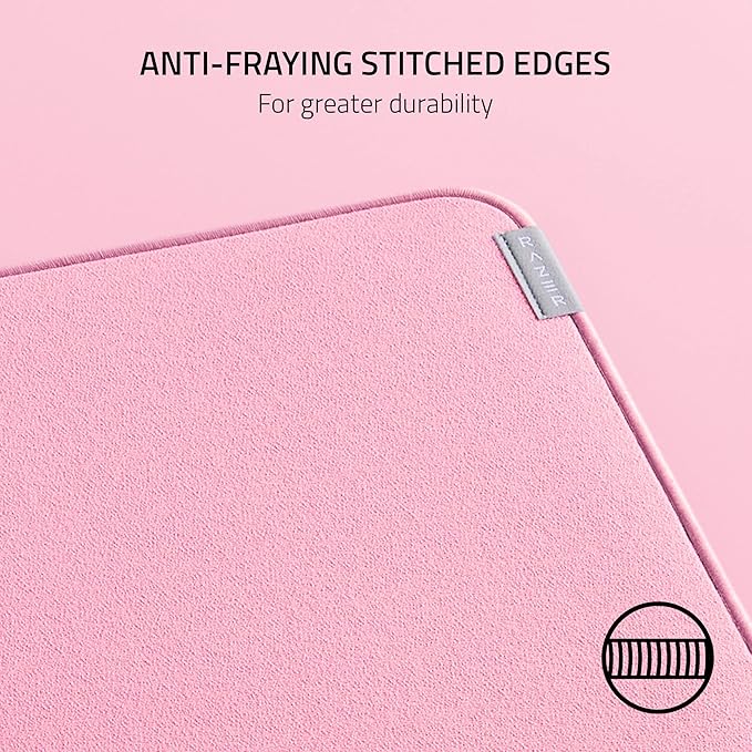 Razer Strider Hybrid Mouse Mat with a Soft Base &amp Smooth Glide: Firm Gliding Surface - Anti-Slip Base - Rollable &amp Portable - Anti-Fraying Stitched Edges - Water-Resistant - Large - Quartz Pin