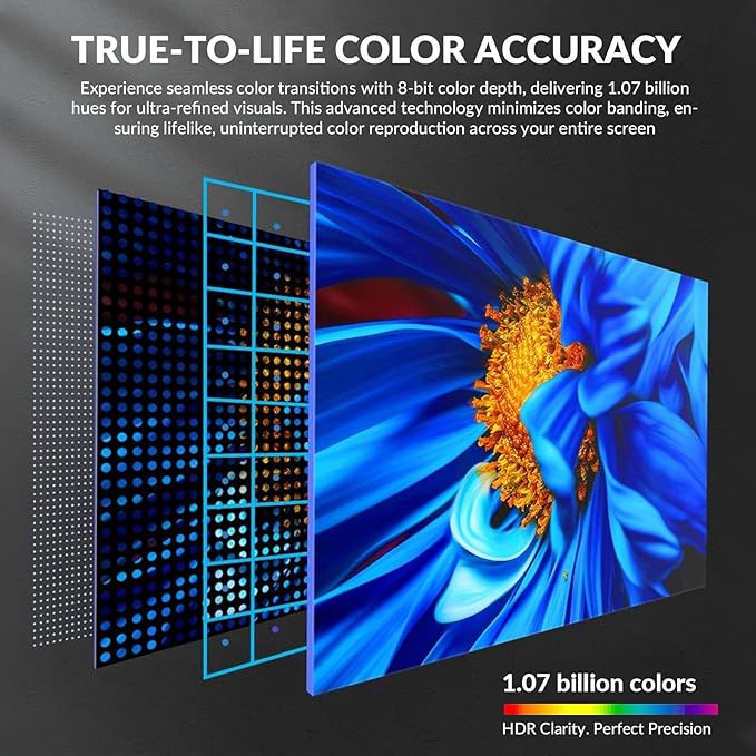 32 Inch 4K UHD Monitor (3840x2160) IPS60Hz Refresh Rate 100% sRGB AMD FreeSync 178° Viewing Angle HDMI/DisplayPort VESA 100x100mm Mount Compatible Tilt Adjustable - Black