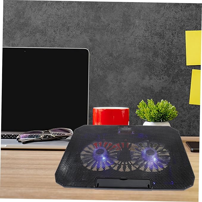 Housoutil 1pc Laptop Cooling Stand Height and Ultra-Quiet Fans for Notebooks Slim Portable Lightweight Cooler for Improved Heat Dissipation and Noise Work Environment