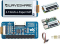 2.13inch E-Ink Display HAT V4 Version Compatible with Raspberry Pi 5/ 4B/3B+/3B/2B/A+/Zero W/Zero 2 W/Pico W/Pico 2WJetson Nano 250x122 Pixel e-Paper HAT SPI Interface Support Partial Refresh