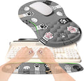 2-in-1 Ergonomic Set Wave Rise Keyboard Wrist Rest and Massage Bulge Slope Mouse Pad Wrist Support Cushion Memory Foam Integrated to Relieve Wrist Pain Cute Cat Paws