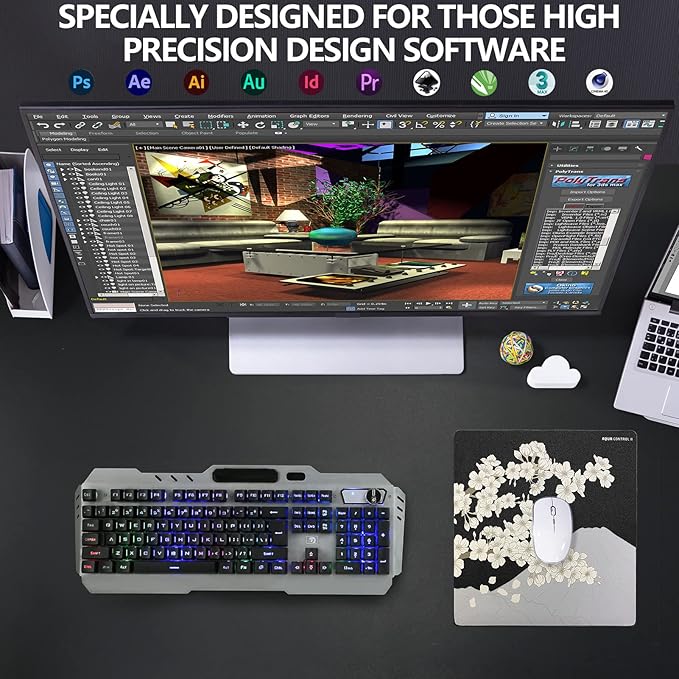 X-Raypad Aqua Control 2 Gaming Mouse Pad Ultra-High Precision Mouse Pad with Perfect Speed and Control Capability Consistent X and Y Glide Designed for Fps Players with Low DPI Requirements