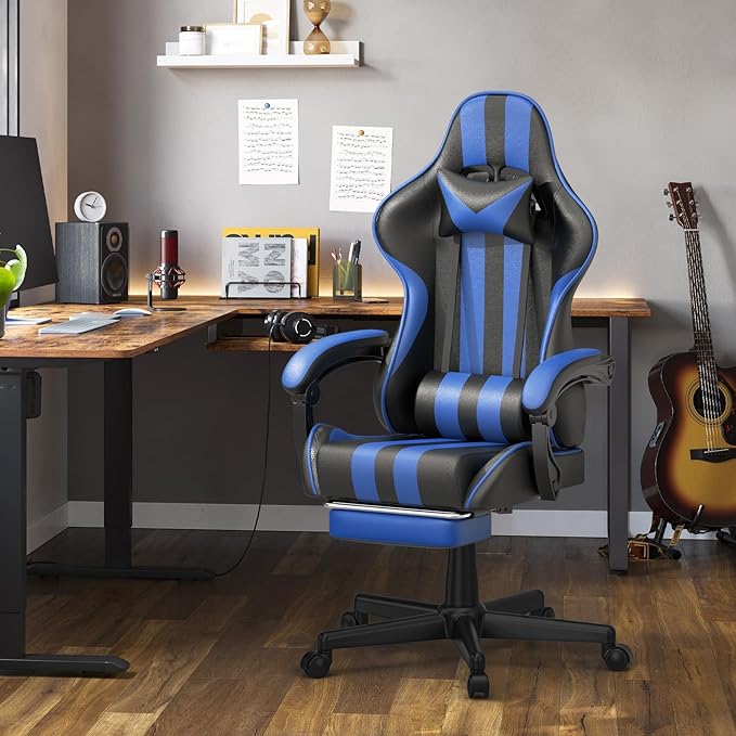 Ferghana Ergonomic Gaming Chair with Footrest Reclining PC Gamer Chair Adjustable Video Game Chair r for Adults Teens Comfortable Computer Office Chair for Gaming Live Streaming Office Desk