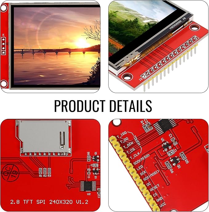 2pcs 2.8 SPI TFT LCD Display Touch Panel ILI9341 240x320 TFT LCD Touch Screen Shield 5V/3.3V STM32 Display Module SPI Serial with Touch Pen