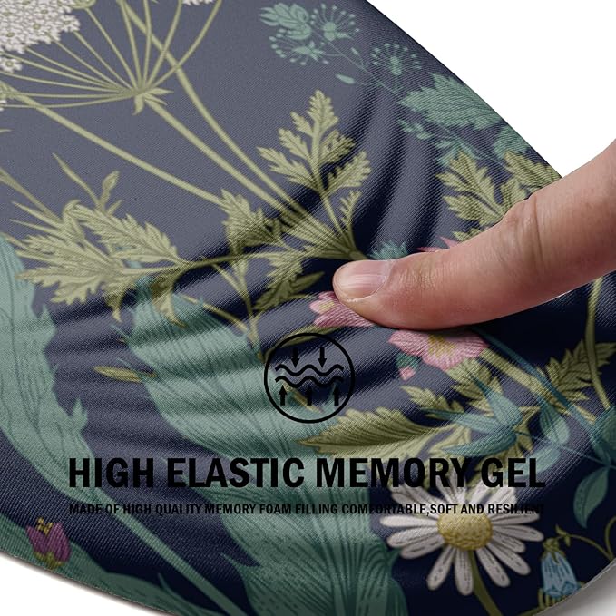 Ergonomic Mouse Pad with Wrist Rest Support Memory Foam &amp Polyurethane Weeds