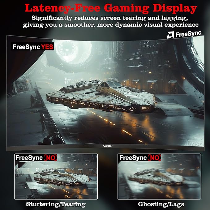 27 Inch Gaming Curved Monitor 1440P 180HZ 2K Professional PC Display QHD 2560x1440p Home Office Computer Screen HDMI DP AdaptiveSync 1500R Tilt Adjustable Build-in Speaker 100x100mm VESA