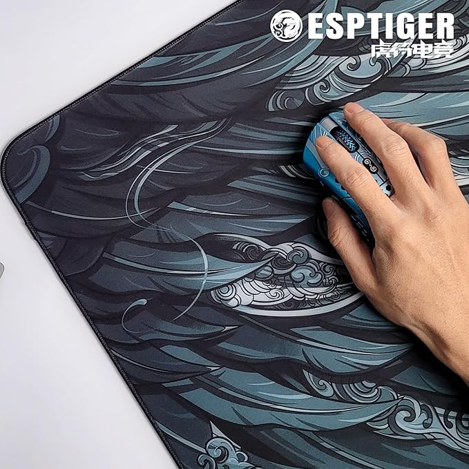 Mouse Pads EspTiger Po Ying (480 x 400 x 4mm) Standard Size Balance Precise Accuracy Control Smooth Large Cloth Gaming Mousepad - Black Wing Armor Design