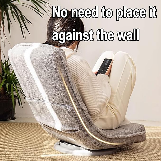 Floor Chairs for Adults with Back Support Adjustable in 3 Levels No Assembly Required Floor Gaming Chair The Bottom Can Rotate 360 Degrees for Home Apartment(Blue54 * 46 * 10CM)