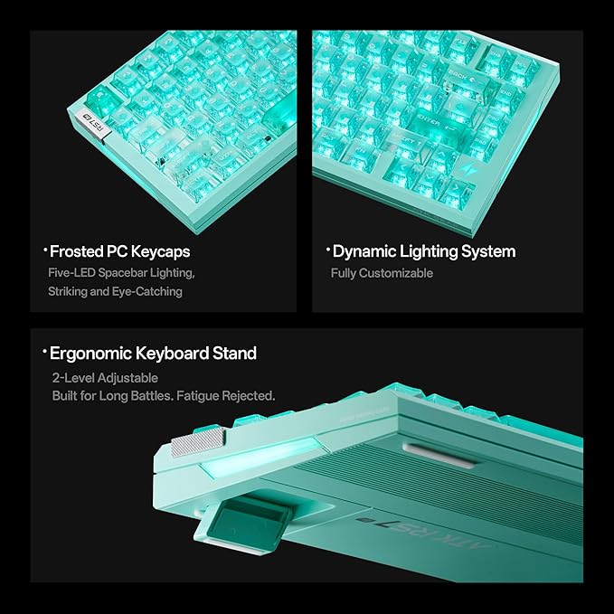 ATK RS7 Air Esports Hall Effect Keyboard 75% 81-Key 0.08 ms Latency Frosted PC Keycaps (White/Lucidblade)
