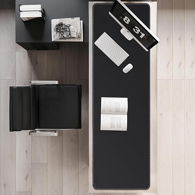 Mydours Extra Long 63 x 19.7 Desk Mat for Professionals - Cork Backing &amp PU Leather Surface Waterproof Computer Desk Protector with Gaming-Friendly Texture Ideal for Keyboards Office Accessor