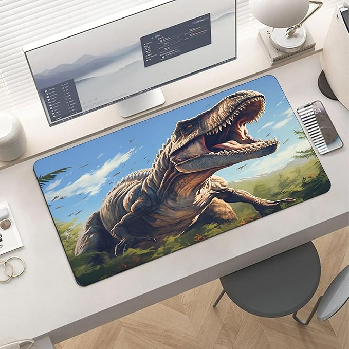 XXL Gaming Mouse Pad Animal Dinosaurs XXL Gaming Mouse Pad Large Desk Mat Protector for Desktop Anti-Slip Rubber Extended Computer Keyboard Mat Writing Pad for Work Office 15.7 * 35.4 inB-400