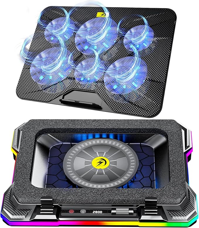 AICHESON 003 Blue Laptop Cooler Pad and K1 12V Gaming Laptop Cooling Pad Set