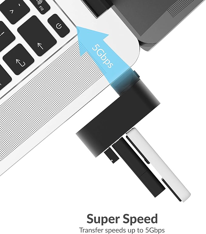 SABRENT Premium 3-Port Aluminum Mini USB 3.0 Hub + 22AWG 10 Feet USB 3.0 Extension Cable