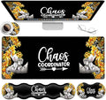Desk Mouse Pad Office Large Mousepad Extended XXL (31.5x11.8in) Anime Cartoon Cute Baby Elephants with Sunflowers Gaming Mouse Mat Rubber Base Stiched Edges + Memory Foam Keyboard Wrist Rest