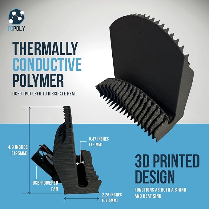 Vertical Cooling Stand for MacBook Air M4 M3 &amp M2 Thermally Conductive Polymer 3D-Printed