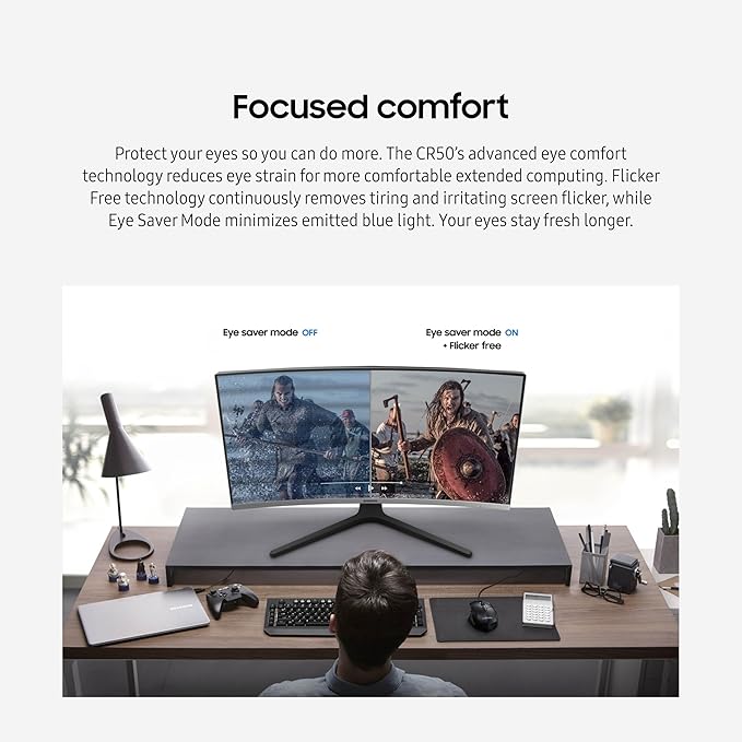 Samsung 32 CR50 FHD 1500R Curved Monitor 75Hz 4ms GTG AMD Freesync HDMI VGA (LC32R500FHNXZA)