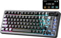 YUNZII B75 PRO MAX QMK/VIA Wireless Mechanical Keyboard75% Layout with Screen and KnobCustom Hot Swap GasketCreamy Pre-lubed SwitchesBluetooth/Type-C/2.4G for Win/Mac (BlackCocoa Cream V2 Switch)