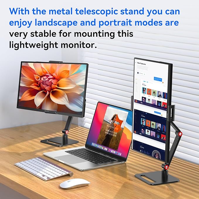 14 Inch Touchscreen Portable Monitor 1200P Slim and Lightweight Bezel less FHD IPS HDR Gaming Monitor Laptop Travel Sub-Monitor with Built-in Speakers and VESA for Laptop Mac PC Xbox PS4/5 Switch