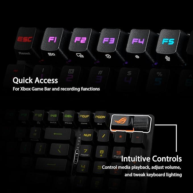 ASUS ROG Strix Scope II 96 RX Wireless Optical Gaming Keyboard – 96% Full-Size Tri-Mode Connectivity Pre-lubed ROG RX Red Linear Switches PBT Keycaps RGB PC/Mac Support - Black