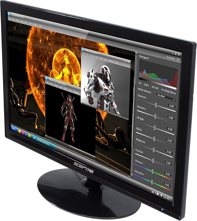 Sceptre 24-inch FHD LED Gaming Monitor 2X HDMI VGA 75Hz Build-in Speakers Machine Black