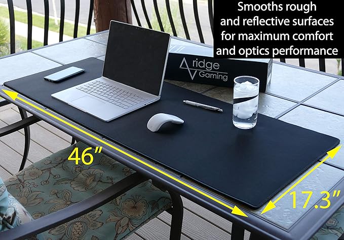 Gaming Mouse Pad (5mm) Massive 46 inch | 46x17.3x0.20 Extra Thick | Black | Stitched Edge Large Washable Desk Mat