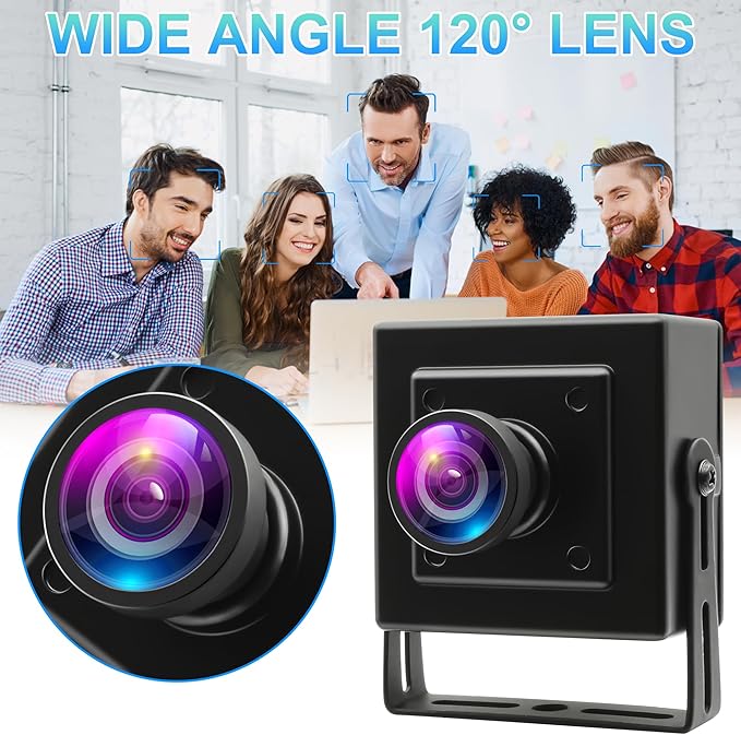 ELP 16MP Wide Angle USB Camera for Raspberry Pi &amp Computer - 4K Web Camera for Desktop &amp Laptop - 120 Field of View - IMX298 Sensor
