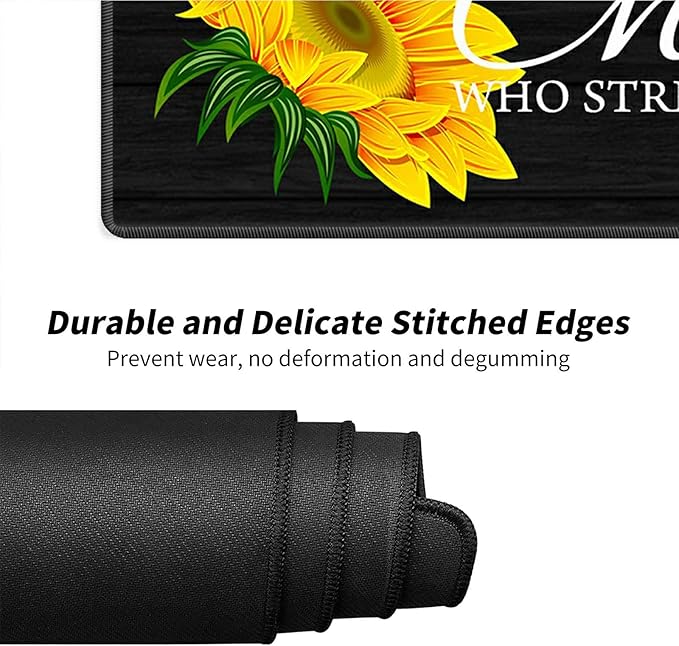 Desk Pad Mat Large Mouse Pad XL Extended Mousepad Gaming with Sunflower Bible 31.5 *11.8 Huge Mouse Pads for Computer Laptop Home Office + Cup Coaster
