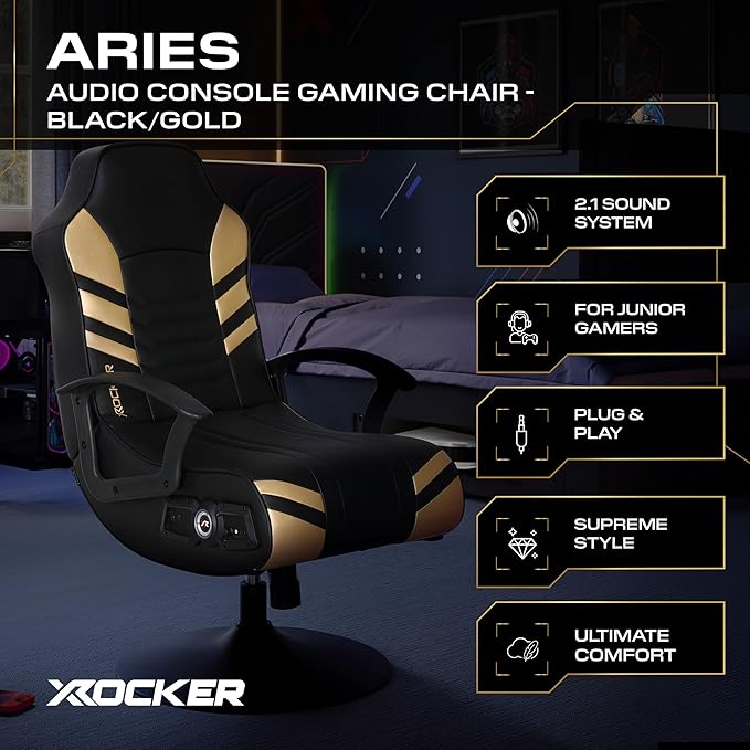 X Rocker PC Computer Gaming Desk Chair Built-in Audio College Dorm Essentials for Guys and Girls Bedroom Dorm Room Essentials Foldable Gifts for Gamers