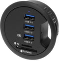 SEDNA - 2.5 Grommet Hole - in Desk - USB 3.1 Gen I 3 Port Hub/BC 1.2 USB Charger with SD Card Reader