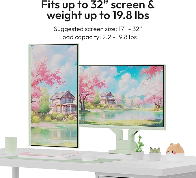 Pixio Two PX279 Wave Mint Green 27 inch 240Hz Refresh Rate FHD 1080p Resolution Fast IPS Panel 1ms GTG Resonse Time Gaming Monitor and PS1D Wave Mint Green Dual Monitor Arm