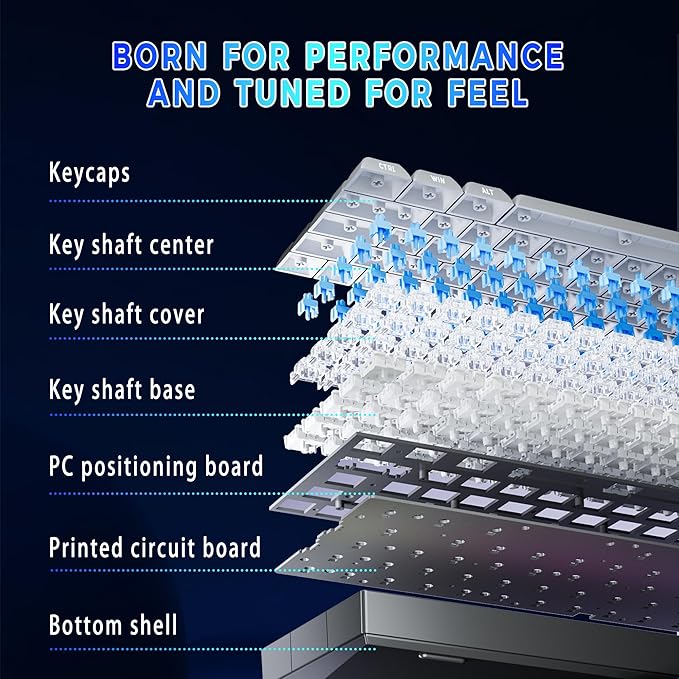 Mechanical Gaming Keyboard 65% Wired Magnetic Switch Hot Swappable RGB Backlit 68-Key Compact Mini Keyboard with Blue Switch Detachable USB-C Cable for PC Mac Gamer