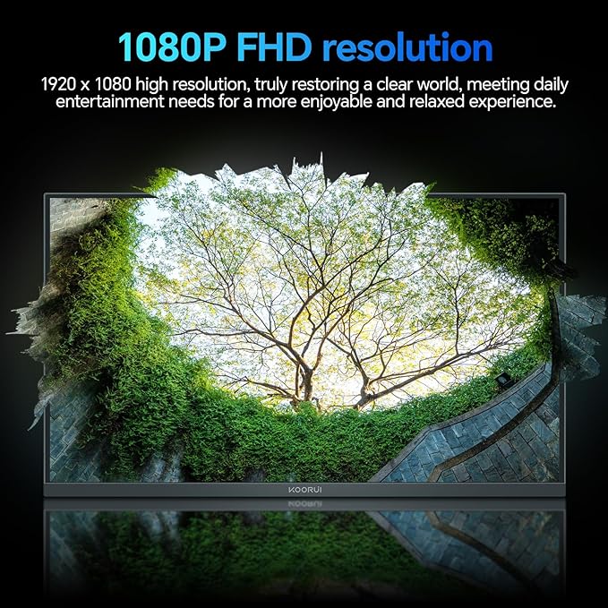 KOORUI 23.8 Inch 144Hz IPS Computer Monitor Full HD 1920 x 1080p Ultra-Slim Display with HDMI VGA Adaptive Sync 99% SRGB VESA 100x100mm Eye Care Tilt Black E2411K