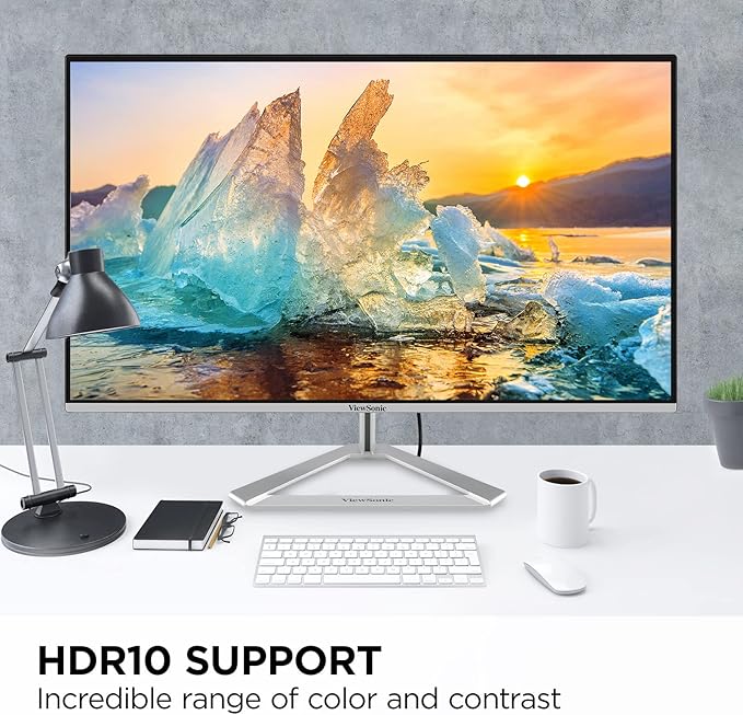 ViewSonic VX2776-4K-MHDU 27 Inch 4K UHD IPS Monitor 65W USB C HDR10 Content Support Thin Bezels HDMI and DisplayPort