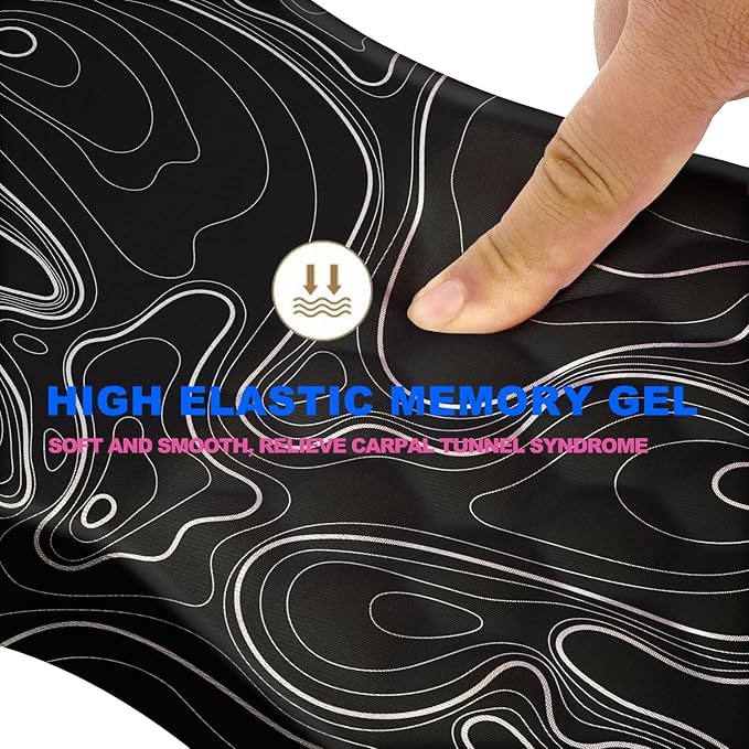 Ergonomic Mouse Pad with Massage Dot Comfortable Computer Mouse Pad for Laptop Wrist Rest Pain Relief Non-Slip PU Base Black 12 x 8 in