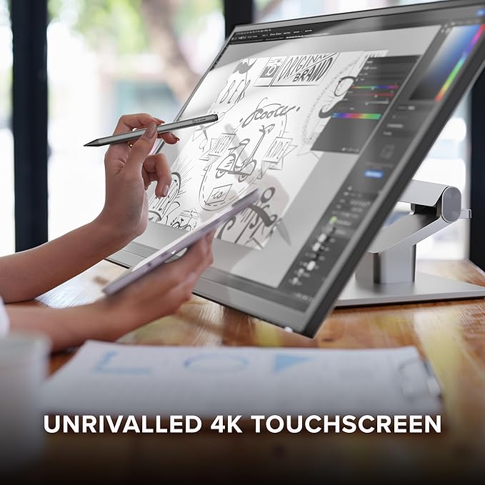 ALOGIC Clarity Pro Touch 27” 4K Touchscreen Monitor w/ 8MP Retractable 4K Webcam 100% sRGB 97% DCI-P3 99% Adobe RGB 65W PD8-in-1 Hub HDR 400 Adjustable Stand IPS Panel Thin Bezel