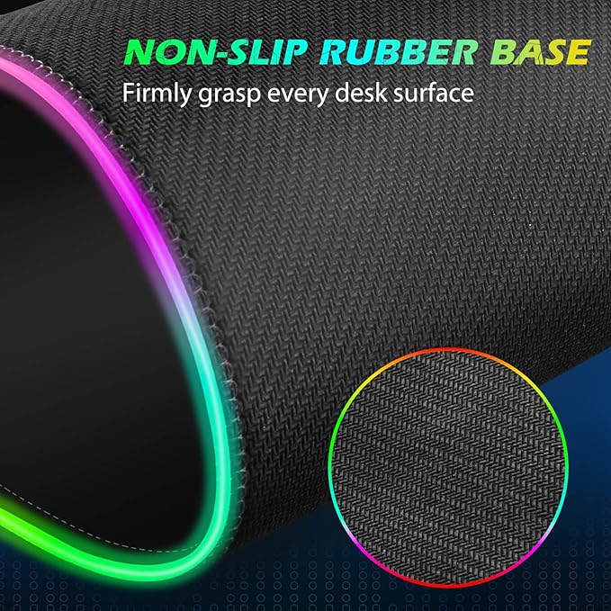 ToLuLu RGB Gaming Wireless Charging Mouse Pad 5/7.5/10/15W 10 Light Modes LED Mouse Pad Computer Keyboard Mat Mousepad 800x300x4MM Extended Large Desk Mat for Gaming MacBook Laptop PC Black