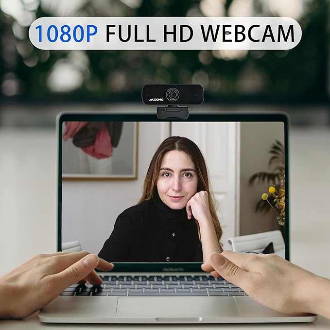 QWC 004 Full HD 1080p Webcam with Microphone 180° Rotatable USB Plug and Play Streaming Camera for PC/Mac/Laptop Zoom/Skype/Facetime/Meetings