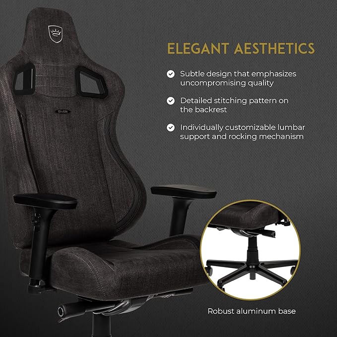 noblechairs Epic Reclining Gaming Chair and Reclining Office Chair Textile Fabric Tx Anthracite