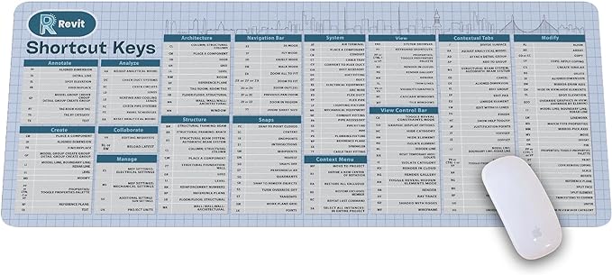 Autodesk Revit Shortcut Keys Mouse Mat Revit Cheat Sheet Revit Quick Reference Extra Large Mousepad Gift for Architect Office Desk Decor Desk Mat KMH