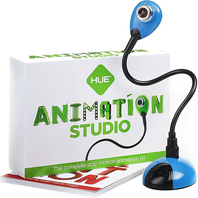 HUE Animation Studio: Complete Stop Motion Animation Kit (Camera Software Book) for Windows/macOS (Blue)