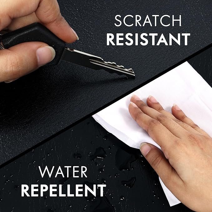 Elizo Leather Desk Mat Desk Pad Blotter Set - Real Full-Grain Leather (32x16) 2-Layer Genuine Desk Cover Protector &amp Large Mouse Pad | Computer Keyboard Desk Accessories for Office &amp Home