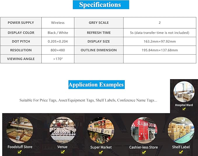 7.5inch Passive NFC-Powered e-Paper 800 x 480 Pixel ePaper Screen Adopts Novel Passive NFC Technology No Batte-ry Required No Messy Wiring Wire-Less Powering &amp Data Transfer