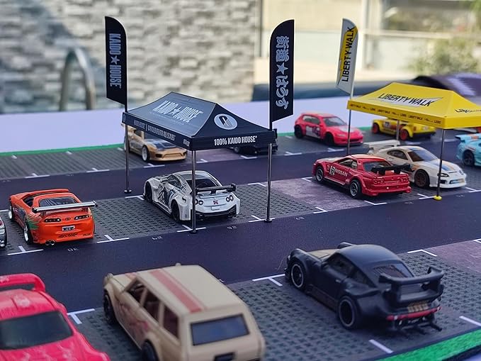 XXL 1/64 Scale Parking Lot Mouse Pad 90x40cm Non-Slip Rollable Desk Mat | Large Diorama Playmat for Hot Wheels Matchbox Mini GT Tarmac Inno64 and Diecast Car Collectors Kids and Gamers