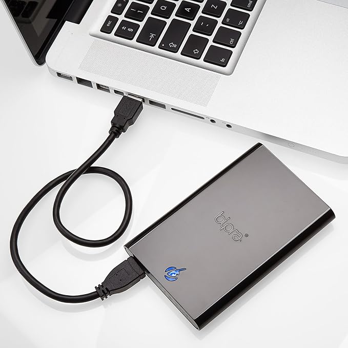 External Portable Hard Drive Includes One Touch Back Up Software - Black - FAT32 (320GB)