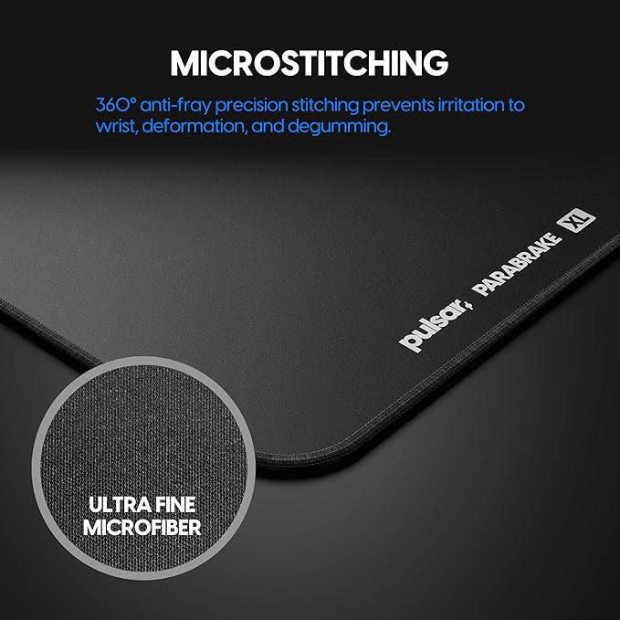 Pulsar Gaming Gears Esports Gaming Mouse Pad XL Size ParaBrake V2 Medium Friction Soft Anti-Slip 19.3 x 16.5 inches (49 x 42 cm) Domestic Authentic (XL Black)