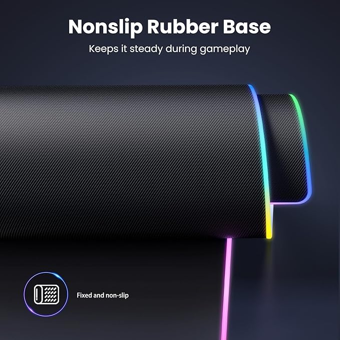 BladeHawks RGB Gaming Mouse Pad with 4Port USB Hub 14 Lighting Modes Oversize Anti-Slip Rubber Base Waterproof Coating Mouse Mat for Desk Laptop Computer PC Games Office